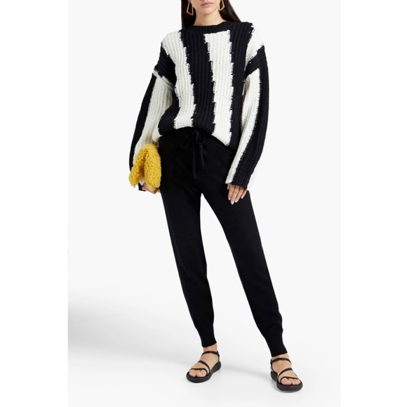 NWT $298 Joie [ Small ] Chadsey Cotton Blend Sweater in Caviar‎ Porcelain - Picture 4 of 15